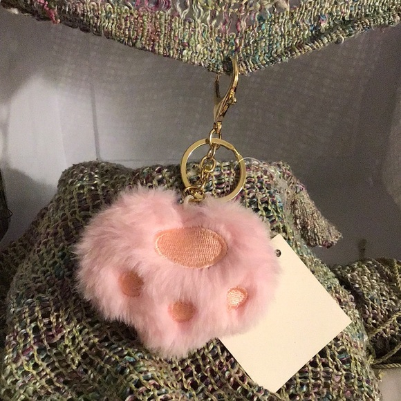 2/$14.00 Furry Paw Print Keychain - Picture 2 of 5